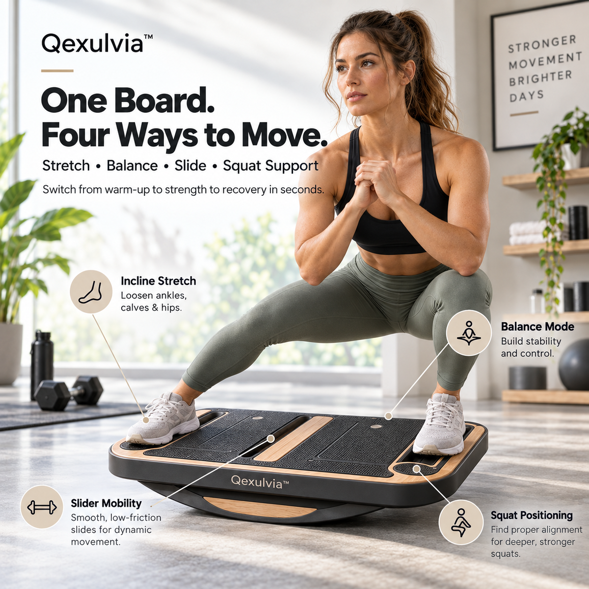 Qexulvia™ 4-in-1 Lower Body Mobility Board