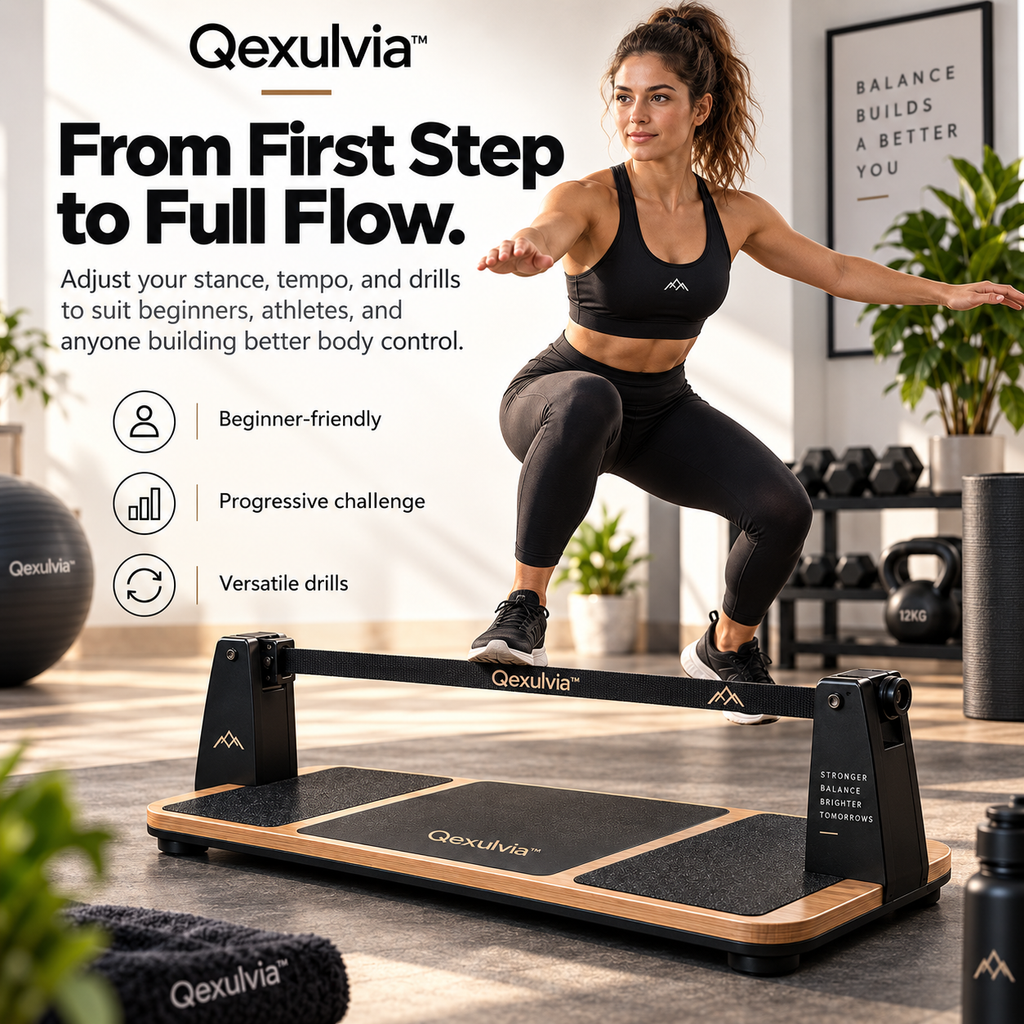 Qexulvia™ Slackline Balance Platform
