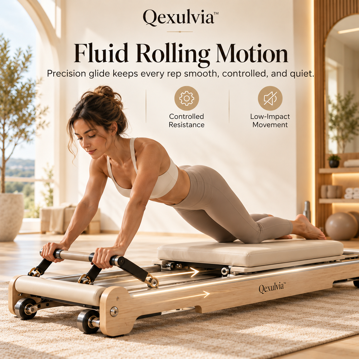 Qexulvia™ Luxury Rolling Pilates Platform