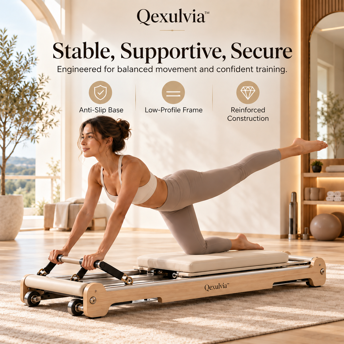 Qexulvia™ Luxury Rolling Pilates Platform