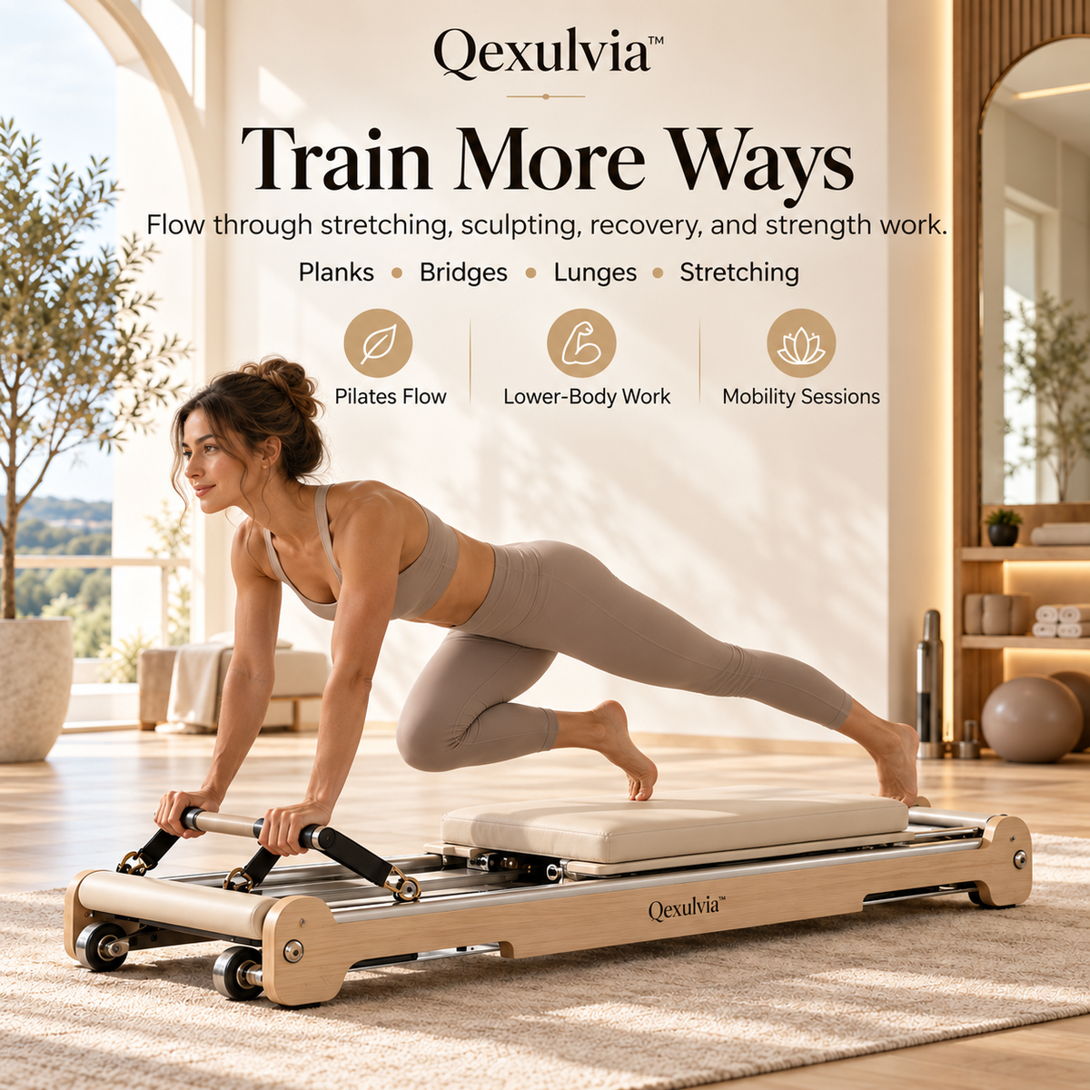 Qexulvia™ Luxury Rolling Pilates Platform