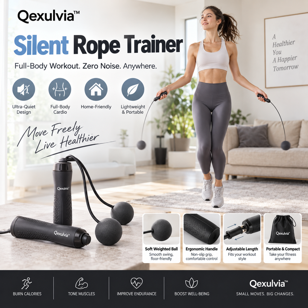 Qexulvia™ Silent Rope Trainer